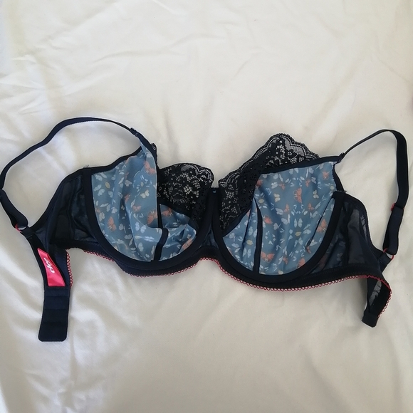 Cleo By Panache Kayla Butterfly Print Lace Balconette Bra 32G - Picture 11 of 16